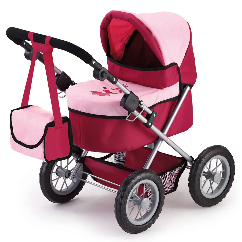 ⁨Doll pram BAYER Design Trendy 13014AA deep Pink, Burgundy⁩ at Wasserman.eu