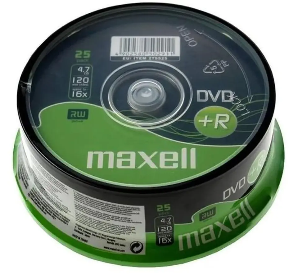 ⁨MAXELL DVD+R 4,7GB, 25 szt. w opakowaniu SHRINK. Prędkość zapisu 16X, 120 min. Przeznaczenie nagrywanie Multimediów.⁩ w sklepie Wasserman.eu