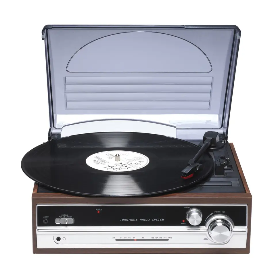 Denver VPR-190MK2 Retro Turntable with Radio and Built-in Speakers at Wasserman.eu
