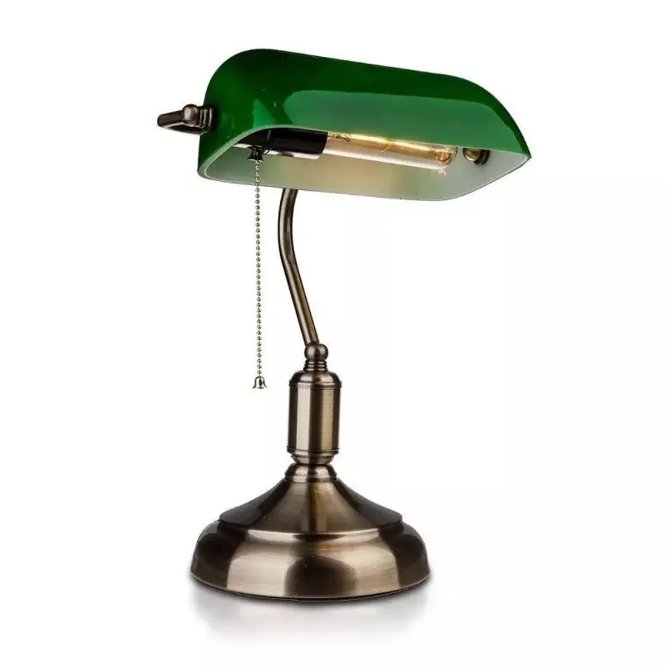 ⁨Desk lamp V-TAC VT-7151 banker's light E27 230V IP20 (SKU 3912) Green⁩ at Wasserman.eu