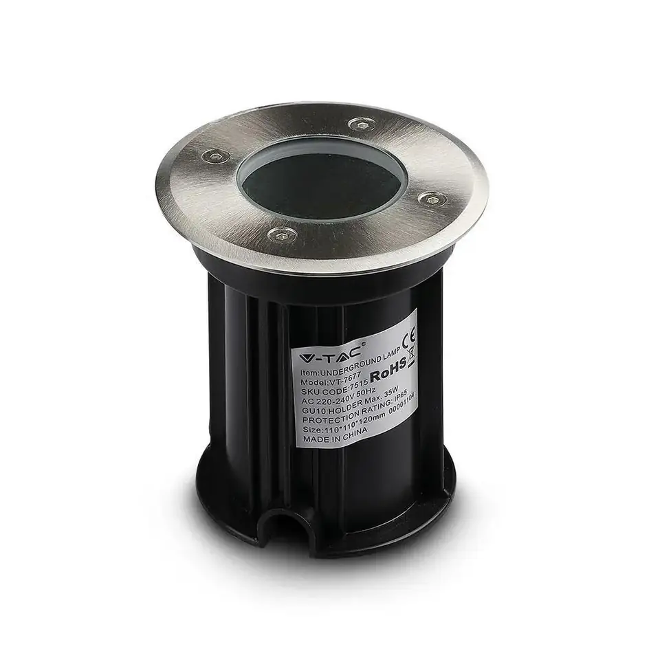 ⁨Underground lamp V-TAC VT-7677 raid 230V IP65 GU10 (SKU 7515) Black, Silver⁩ at Wasserman.eu