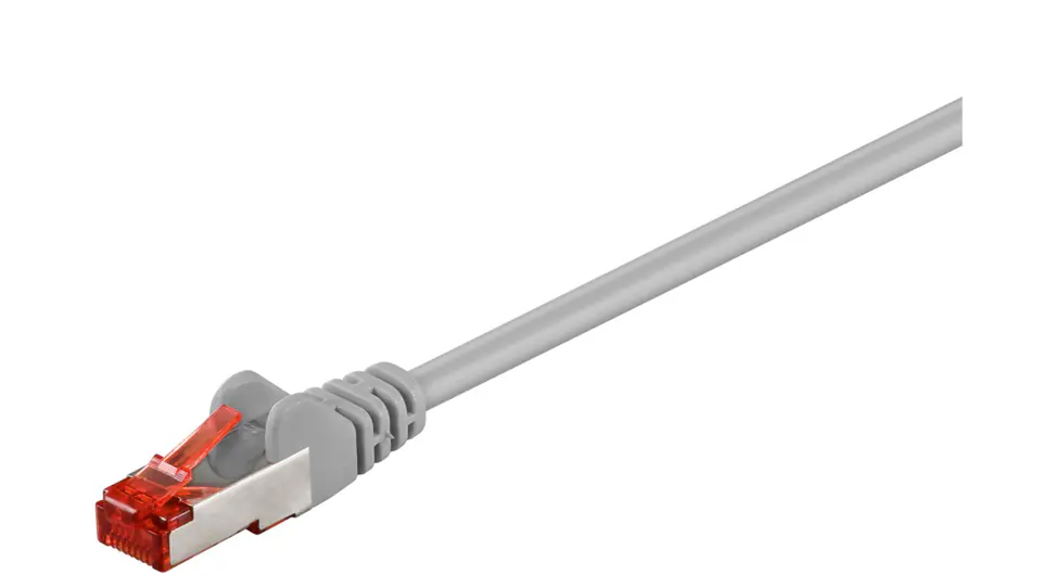 ⁨Kabel krosowy patchcord S/FTP (PiMF) kat.6 LSZH szary 2m 50887⁩ w sklepie Wasserman.eu