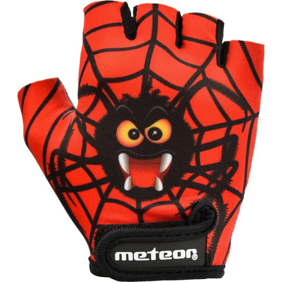 ⁨Rękawiczki rowerowe Meteor Spider Jr (kolor Czerwony)⁩ w sklepie Wasserman.eu