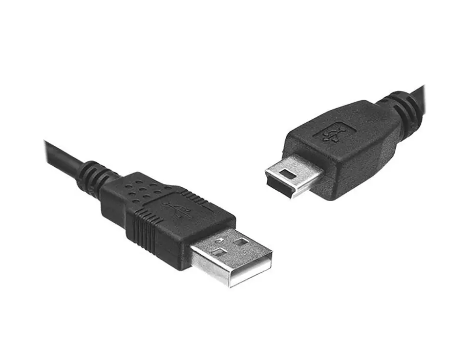 ⁨1 szt. Kabel USB - miniUSB, 1.5m, czarny.⁩ w sklepie Wasserman.eu