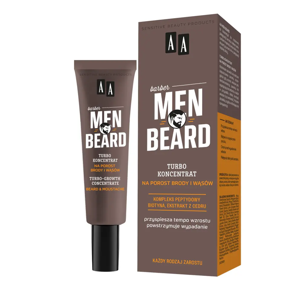 ⁨AA Men Beard turbo-koncentrat na porost brody i wąsów 30ml⁩ w sklepie Wasserman.eu