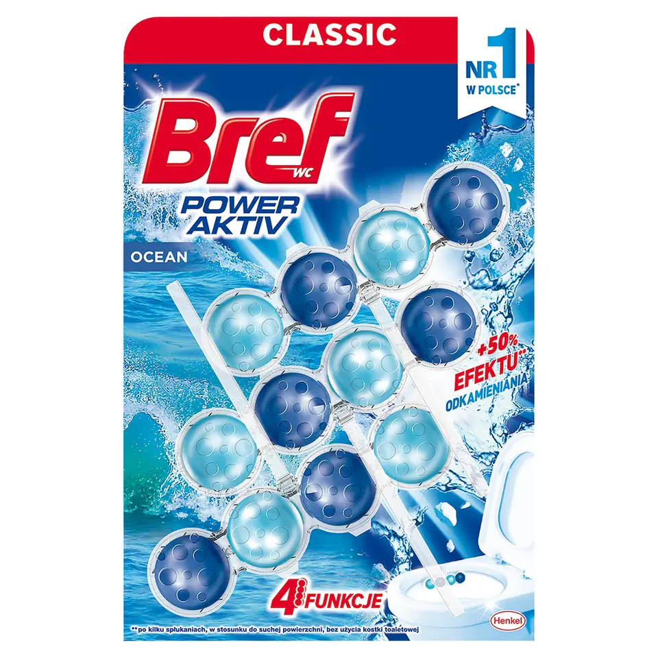 ⁨Bref Power Aktiv zawieszka myjąco-zapachowa do muszli Ocean 3szt.⁩ w sklepie Wasserman.eu