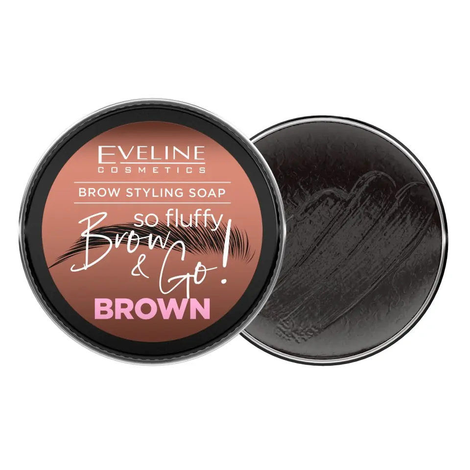 ⁨Eveline Cosmetics BrowGo! mydło do stylizacji brwi Brown 25g⁩ w sklepie Wasserman.eu