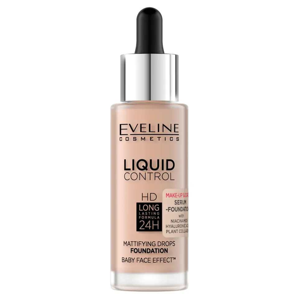 ⁨Eveline Cosmetics Liquid Control HD Long Lasting Formula 24H podkład do twarzy z dropperem 003 Ivory Beige 32ml⁩ w sklepie Wasserman.eu