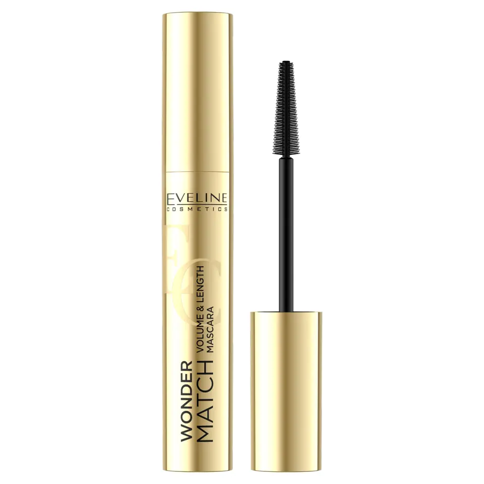 ⁨Eveline Cosmetics Wonder Match pogrubiająco-wydłużający tusz do rzęs Black 7ml⁩ w sklepie Wasserman.eu