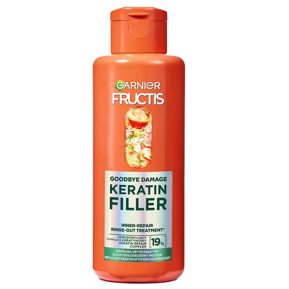 ⁨Garnier Fructis Goodbye Damage Keratin Filler odbudowująca kuracja do włosów do spłukiwania 200ml⁩ w sklepie Wasserman.eu