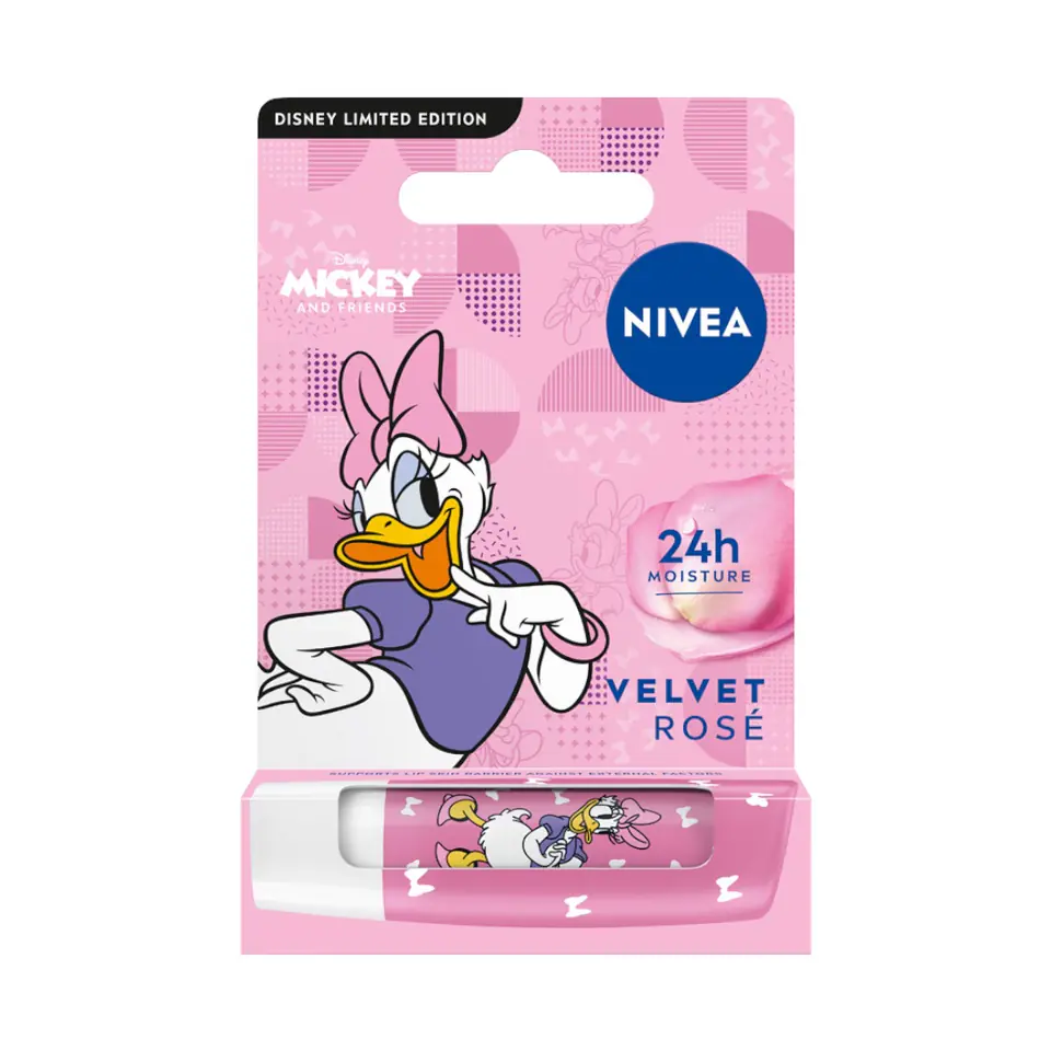 ⁨Nivea Daisy Duck Disney Edition pielęgnująca pomadka do ust 4.8g⁩ w sklepie Wasserman.eu