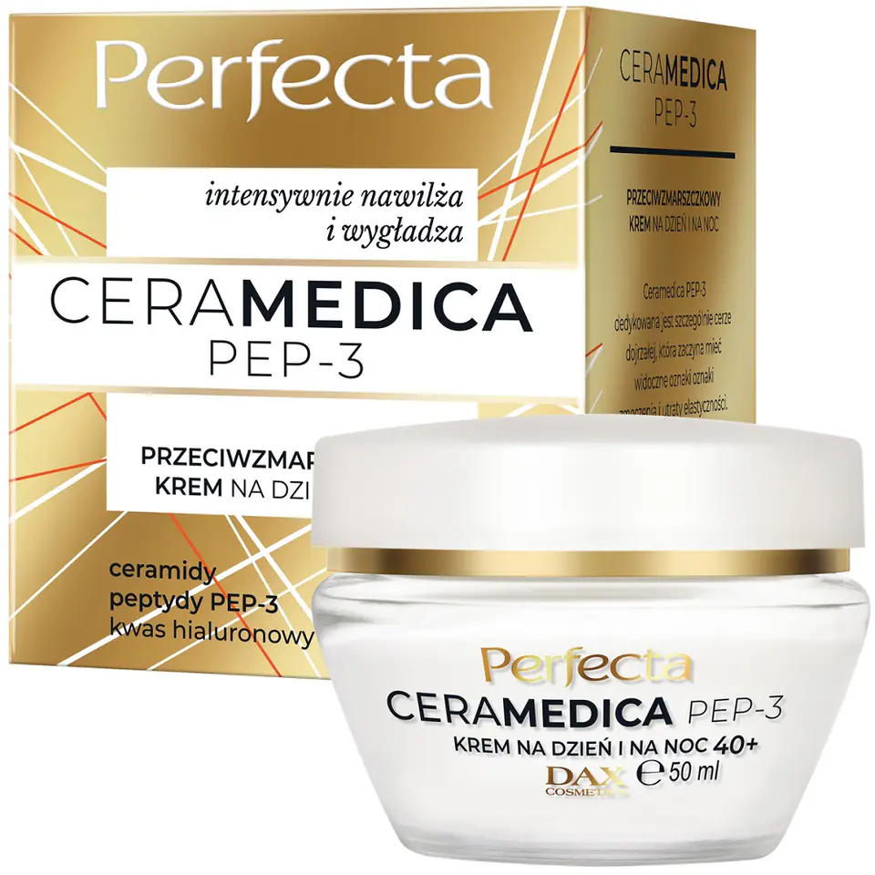 ⁨Perfecta Ceramedica Pep-3 przeciwzmarszczkowy krem na dzień i na noc 40+ 50ml⁩ w sklepie Wasserman.eu