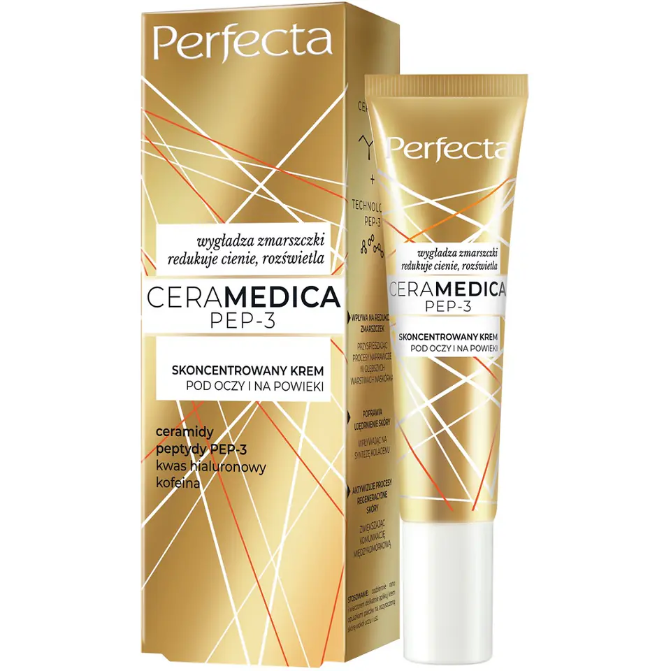 ⁨Perfecta Ceramedica Pep-3 skoncentrowany krem pod oczy i na powieki 15ml⁩ w sklepie Wasserman.eu