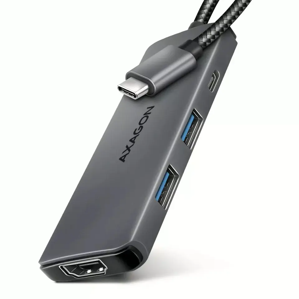 ⁨AXAGON HMC-5H8K 2x USB-A, 1x USB-C, 8K HDMI, USB 3.2 Gen 1 hub, PD 100W, 15cm USB-C cable⁩ at Wasserman.eu