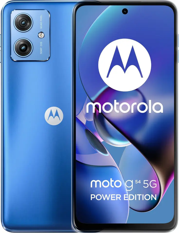 ⁨Motorola Moto G moto g54 5G 16.5 cm (6.5") USB Type-C 12 GB 256 GB 5000 mAh Pearl Blue⁩ at Wasserman.eu