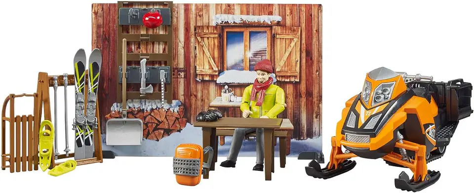 ⁨Zestaw figurek Zimowy domek ze skuterem śnieżnym i akcesoriami⁩ w sklepie Wasserman.eu