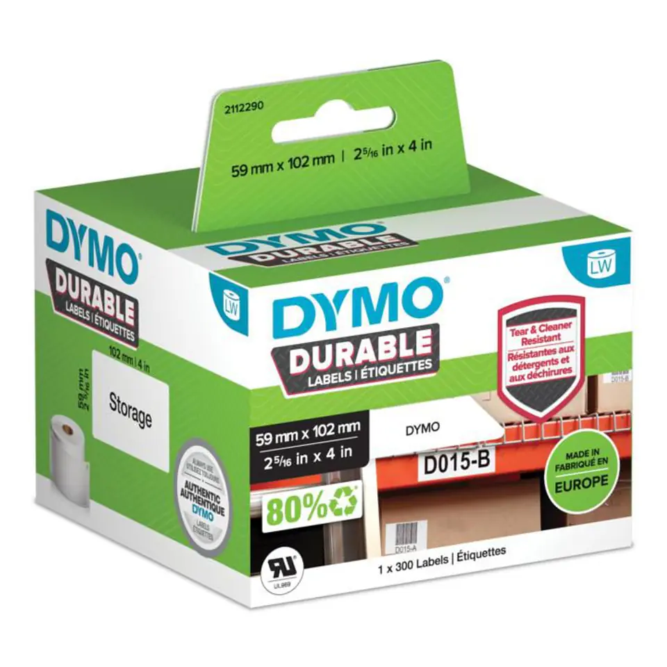 ⁨DYMO Durable White Self-Adhesive⁩ w sklepie Wasserman.eu