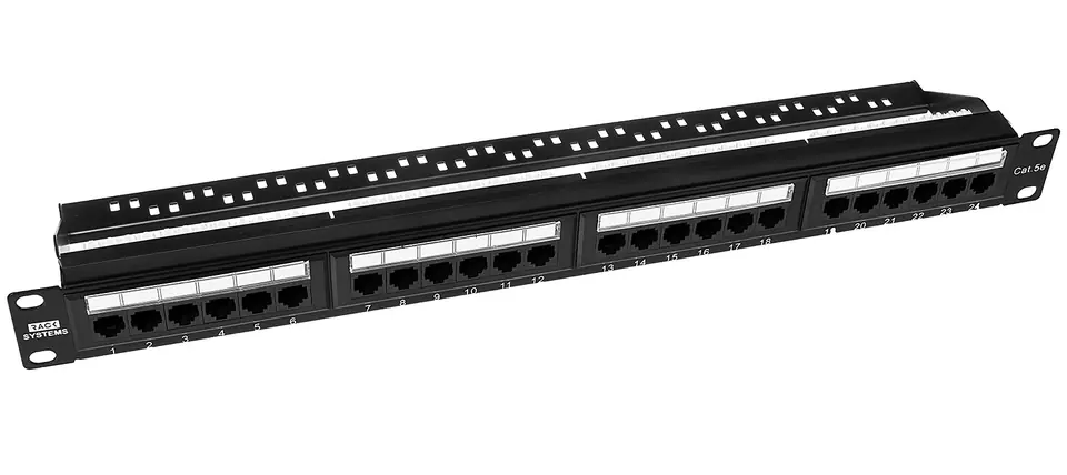 ⁨PP24V-1U-UTP5E-B - patch panel 19" - 24-porty UTP5e⁩ w sklepie Wasserman.eu