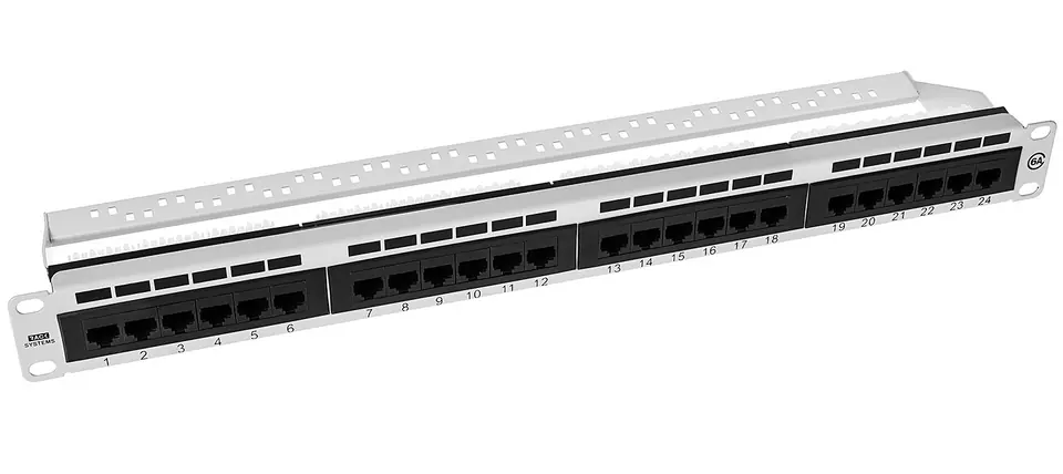 ⁨PP24V-1U-UTP6A-W - patch panel 19" - 24-porty UTP 6a⁩ w sklepie Wasserman.eu