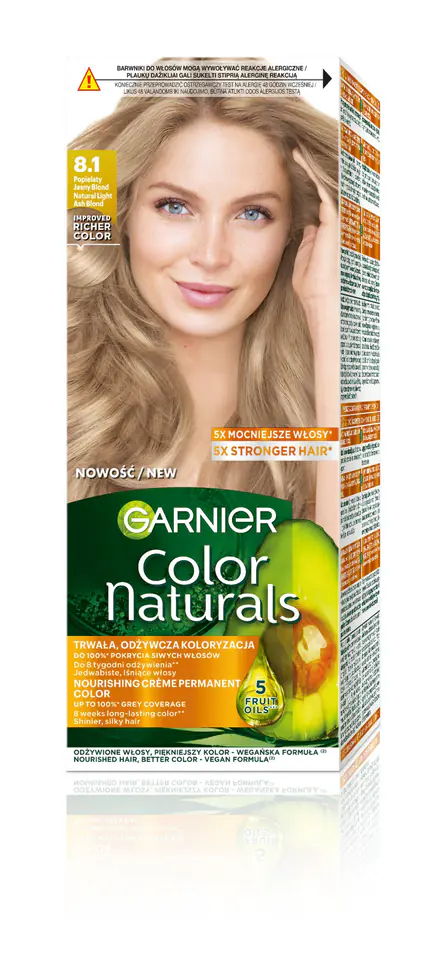⁨GARNIER Color Naturals Farba nr 8.1 Jasny Popielaty Blond⁩ w sklepie Wasserman.eu