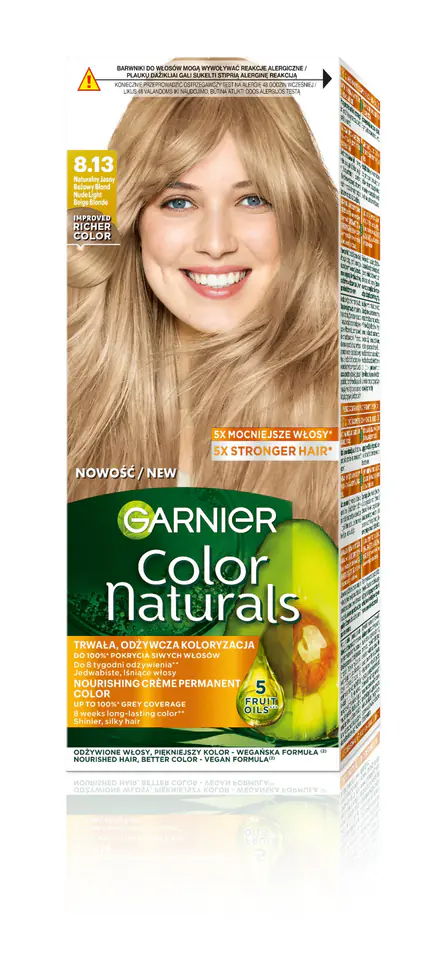 ⁨GARNIER Color Naturals Farba nr 8.13 - Naturalny Jasny Blond  1op.⁩ w sklepie Wasserman.eu