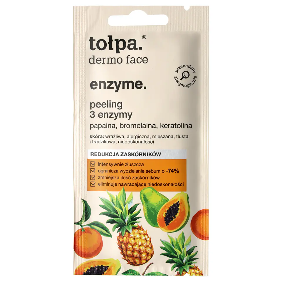 ⁨TOŁPA Dermo Face Enzyme Peeling do twarzy 3 Enzymy - redukcja zaskórników 8 ml⁩ w sklepie Wasserman.eu