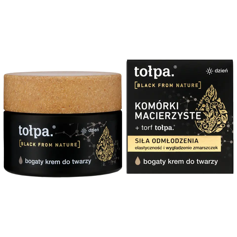 ⁨TOŁPA Black From Nature Bogaty Krem do twarzy na dzień - siła odmłodzenia 50 ml⁩ w sklepie Wasserman.eu