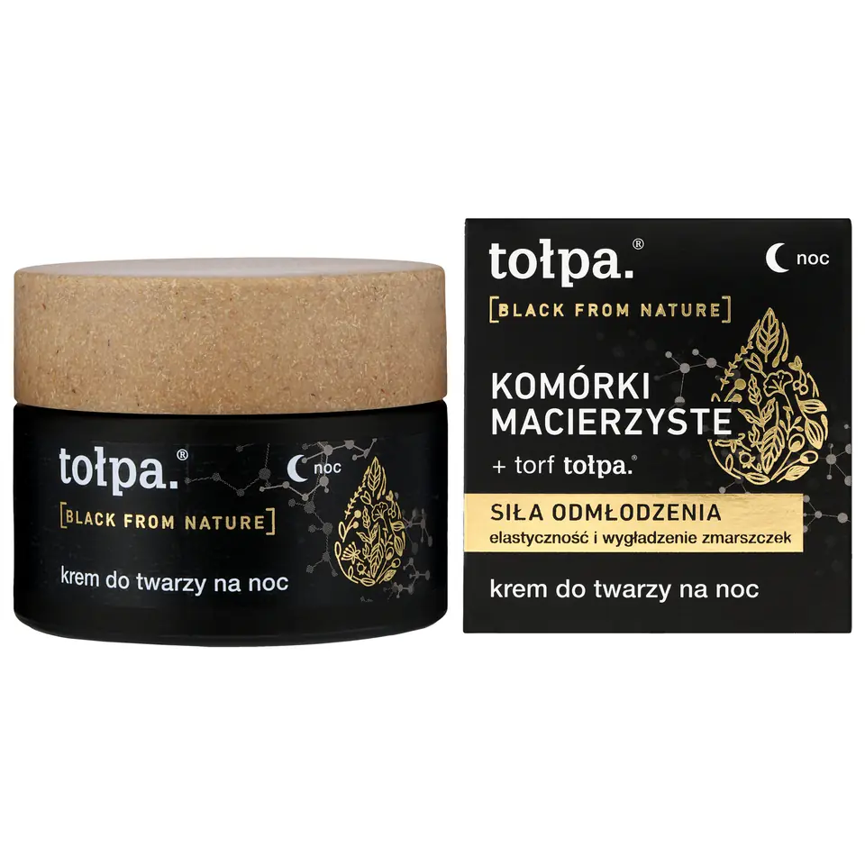 ⁨TOŁPA Black From Nature Krem do twarzy na noc - siła odmłodzenia 50 ml⁩ w sklepie Wasserman.eu