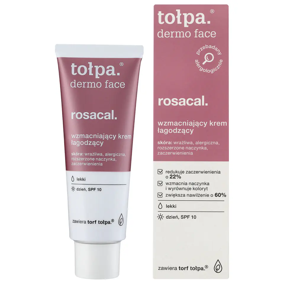 ⁨TOŁPA Dermo Face Rosacal Wzmacniający Krem łagodzący SPF10 na dzień 40 ml⁩ w sklepie Wasserman.eu