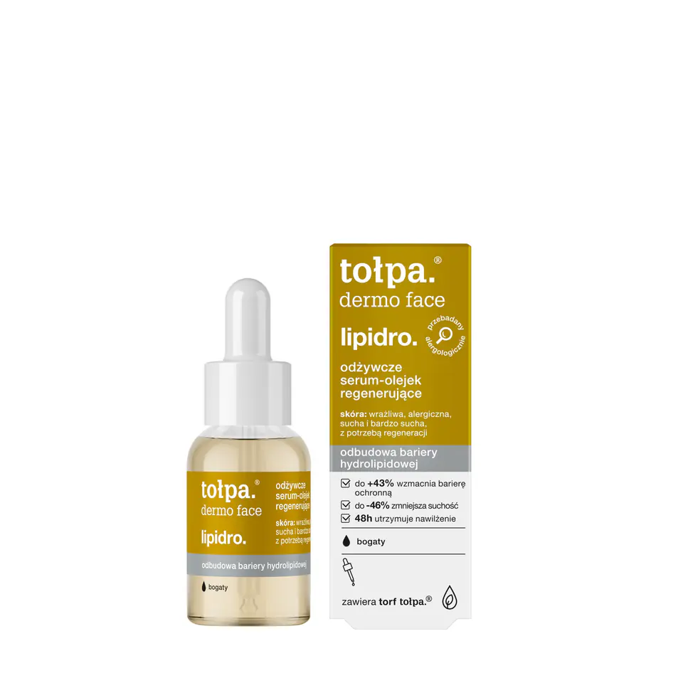 ⁨TOŁPA Dermo Face Lipidro Bogate Odżywcze Serum-olejek regenerujące - odbudowa bariery hydrolipidowej 30 ml⁩ w sklepie Wasserman.eu