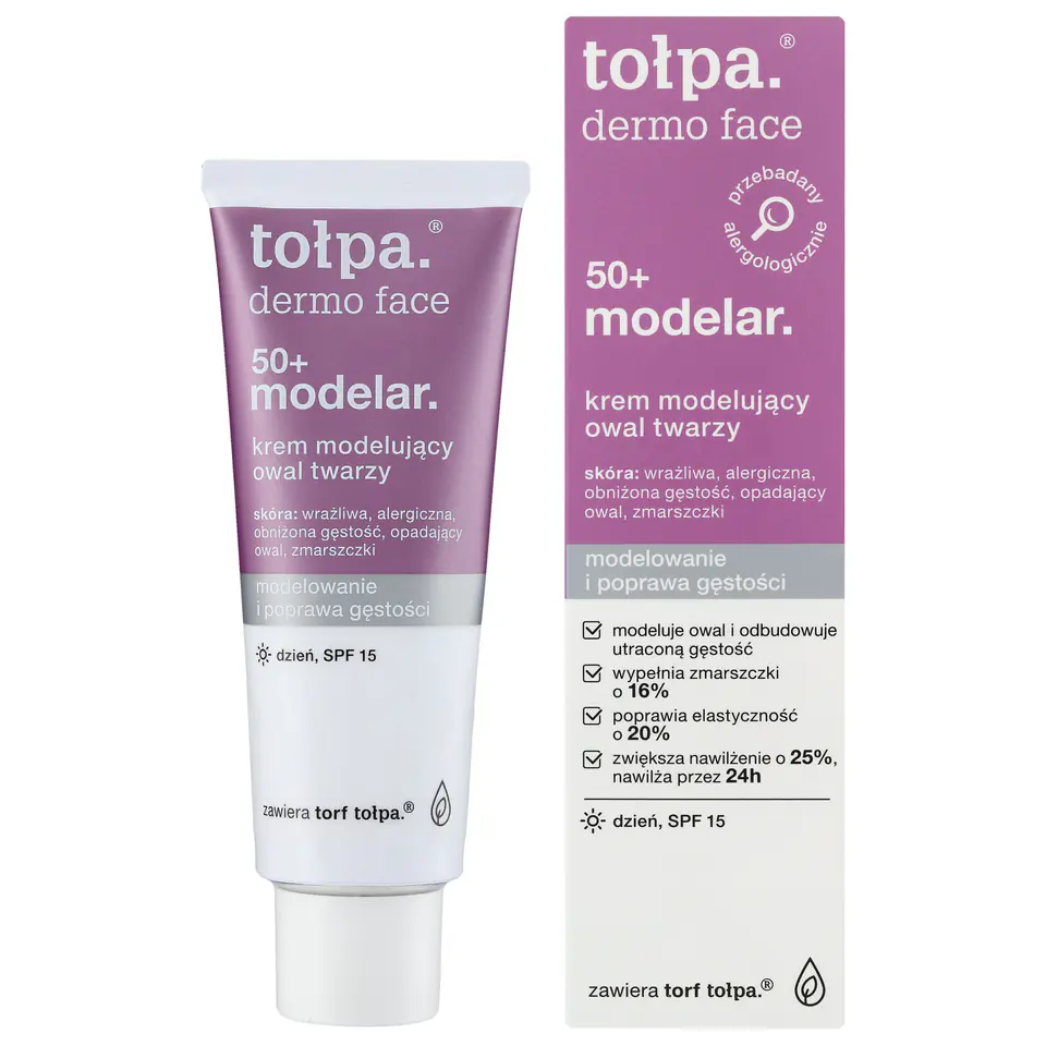 ⁨TOŁPA Dermo Face Modelar 50+ Krem modelujący owal twarzy SPF15 na dzień 40 ml⁩ w sklepie Wasserman.eu