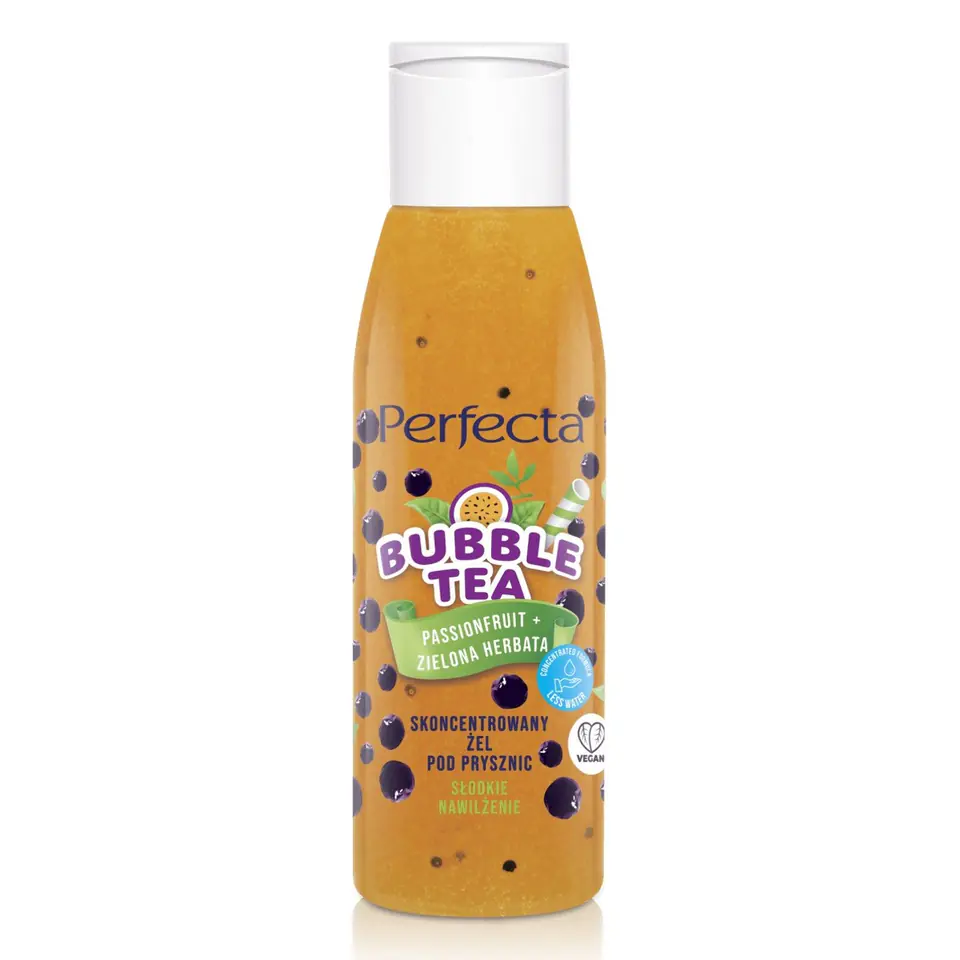 ⁨PERFECTA Bubble Tea Skoncentrowany żel pod prysznic - Passionfruit + Zielona Herbata Mini 100 ml⁩ w sklepie Wasserman.eu