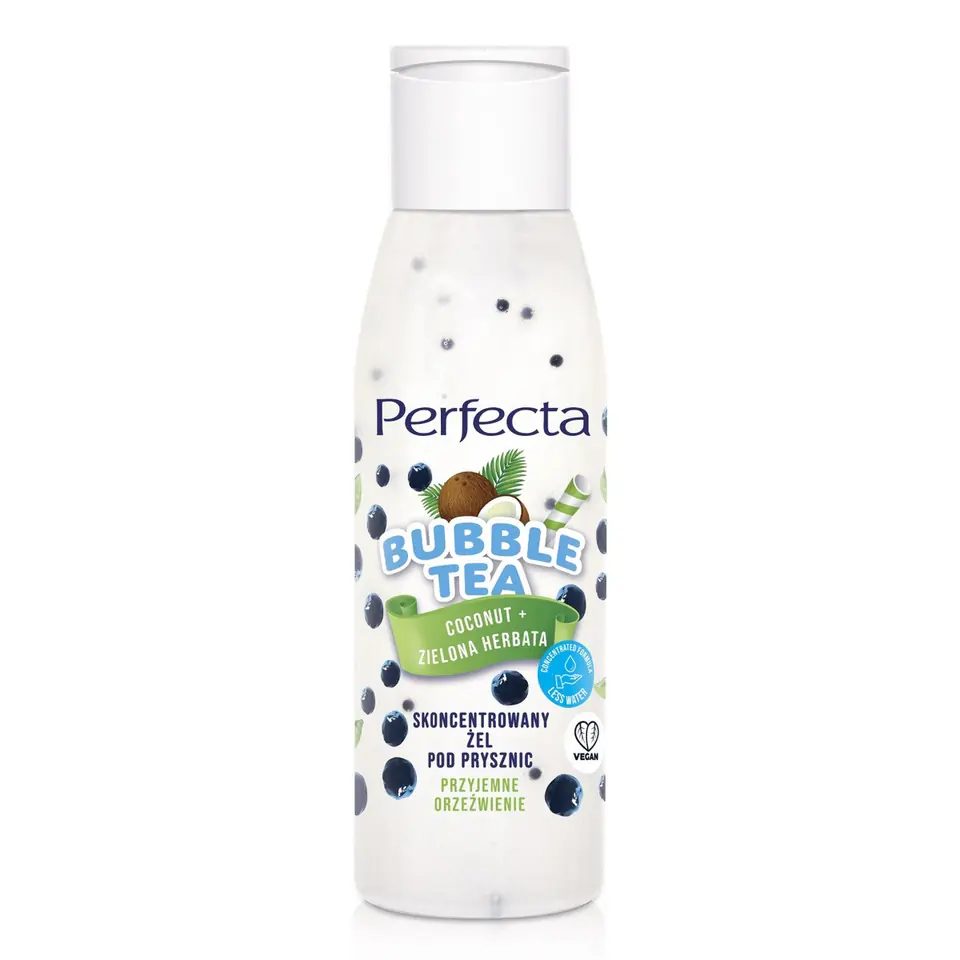 ⁨PERFECTA Bubble Tea Skoncentrowany żel pod prysznic - Coconut + Zielona Herbata Mini 100 ml⁩ w sklepie Wasserman.eu