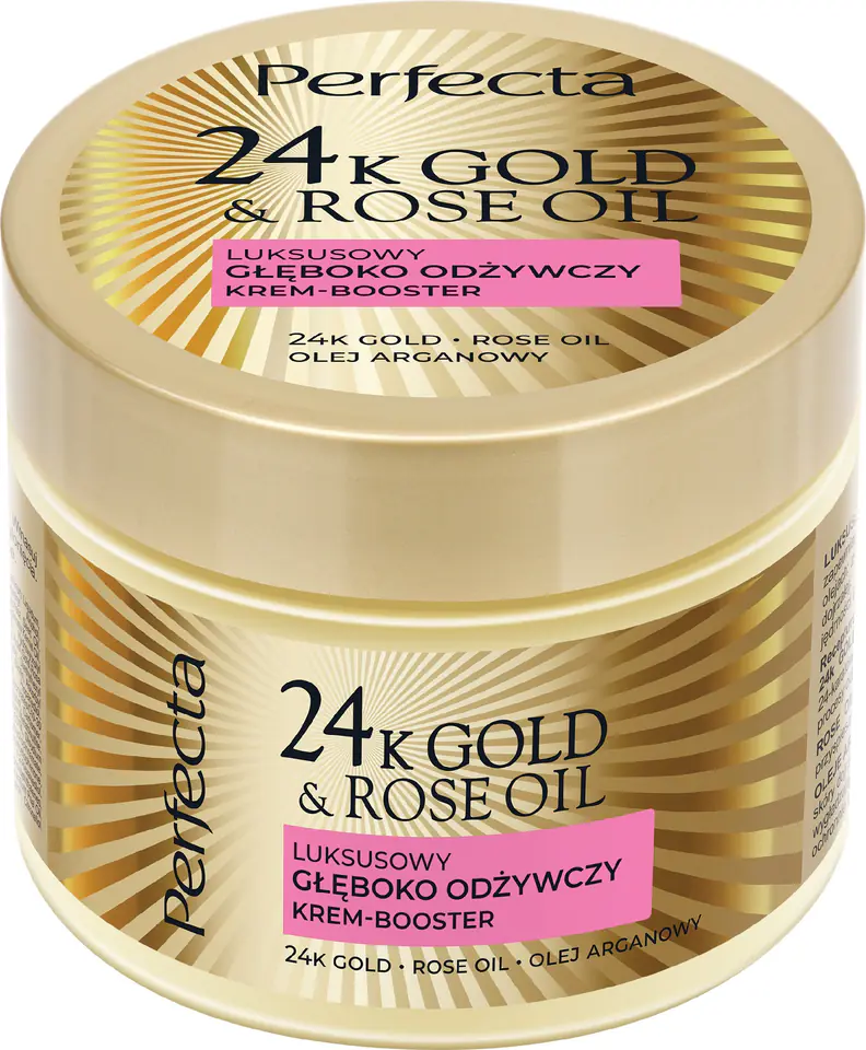 ⁨PERFECTA 24K Gold & Rose Oil Luksusowy głęboko odżywczy krem-booster do ciała 200 ml⁩ w sklepie Wasserman.eu