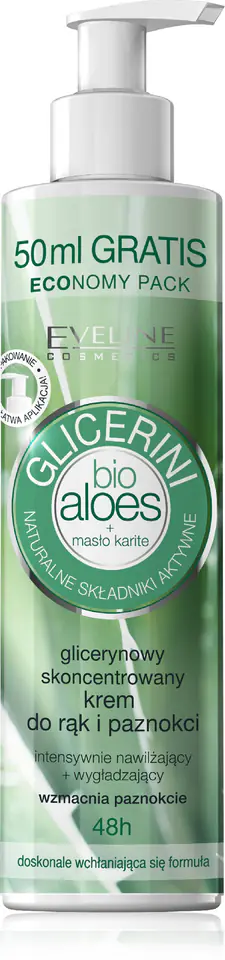 ⁨EVELINE Bio Aloes Glicerynowy skoncentrowany krem do rąk i paznokci 245 ml⁩ w sklepie Wasserman.eu