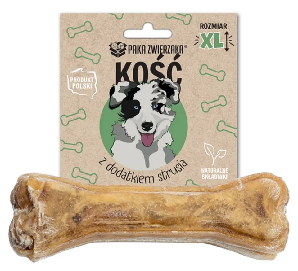 Paka Zwierzaka Kość z dodatkiem strusia XL 17cm w sklepie Wasserman.eu