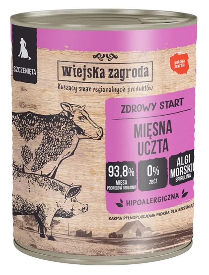 Wiejska Zagroda Mięsna uczta Puppy puszka 800g w sklepie Wasserman.eu