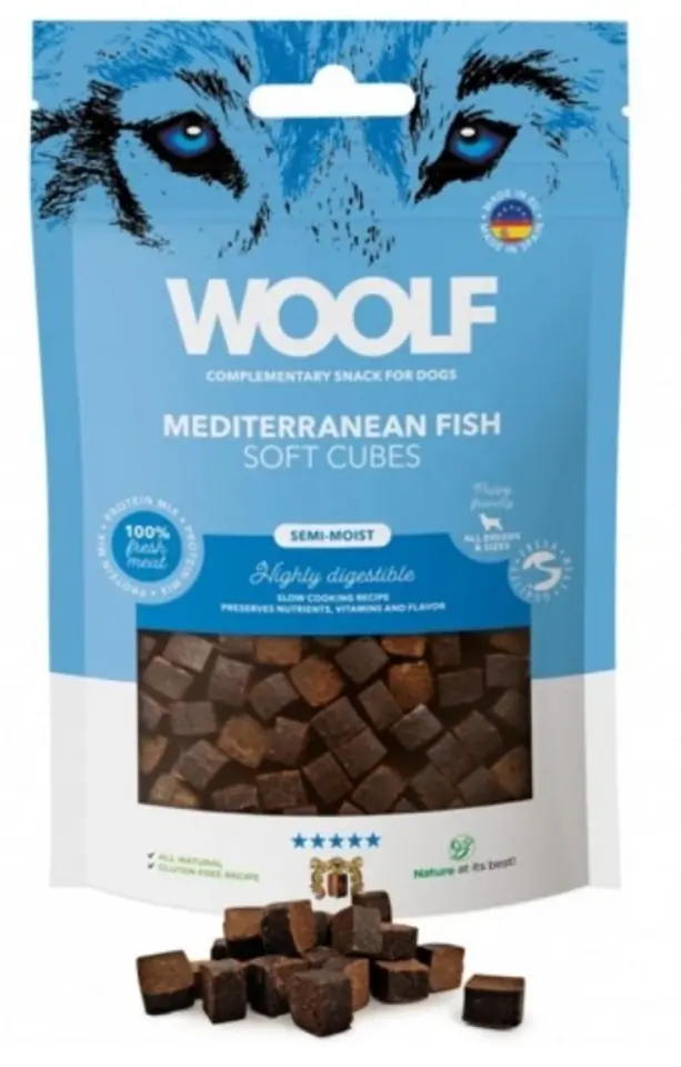 ⁨Woolf Soft Cubes Mediterranean Fish 100g⁩ w sklepie Wasserman.eu