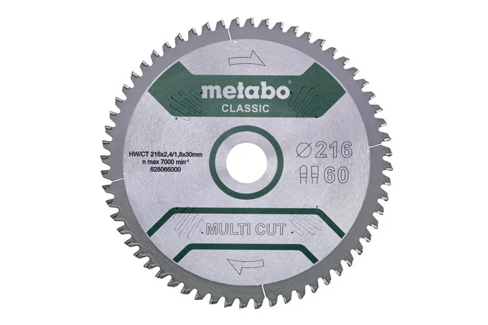 ⁨METABO CIRCULAR SAW BLADE FZ/TZ 216x30x60Z⁩ at Wasserman.eu