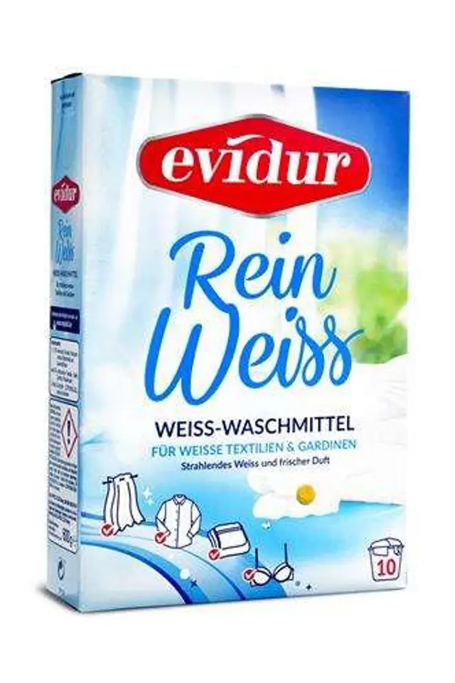 ⁨EVIDUR Proszek do prania 10p 600g Gardinen Weiss⁩ w sklepie Wasserman.eu