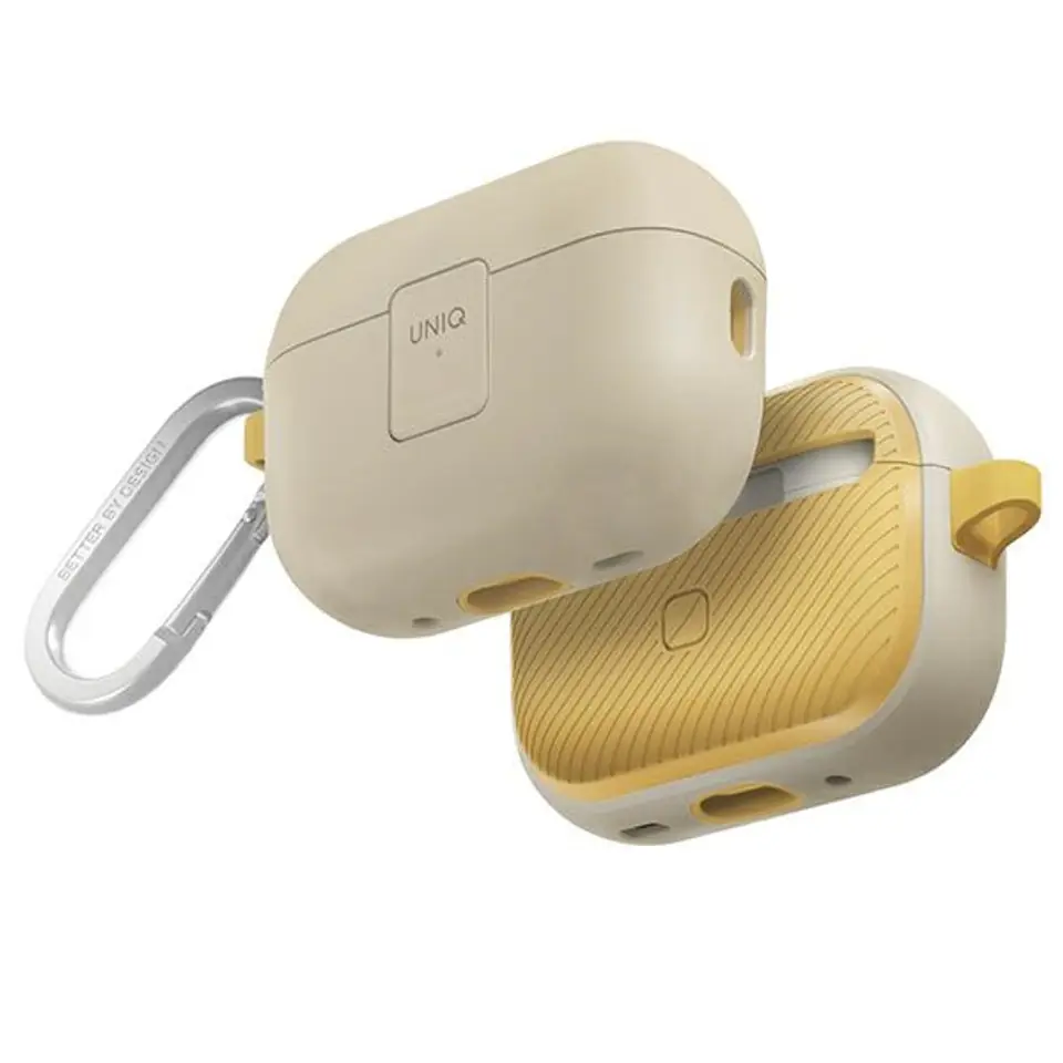 ⁨UNIQ etui Clyde Lock Case AirPods Pro 2 (2022/2023) beżowo-żółty/ivory-canary yellow⁩ w sklepie Wasserman.eu