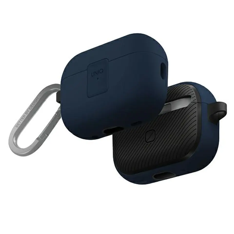 ⁨UNIQ etui Clyde Lock Case AirPods Pro 2 (2022/2023) niebiesko-ciemnoszary/royal blue-dark grey⁩ w sklepie Wasserman.eu