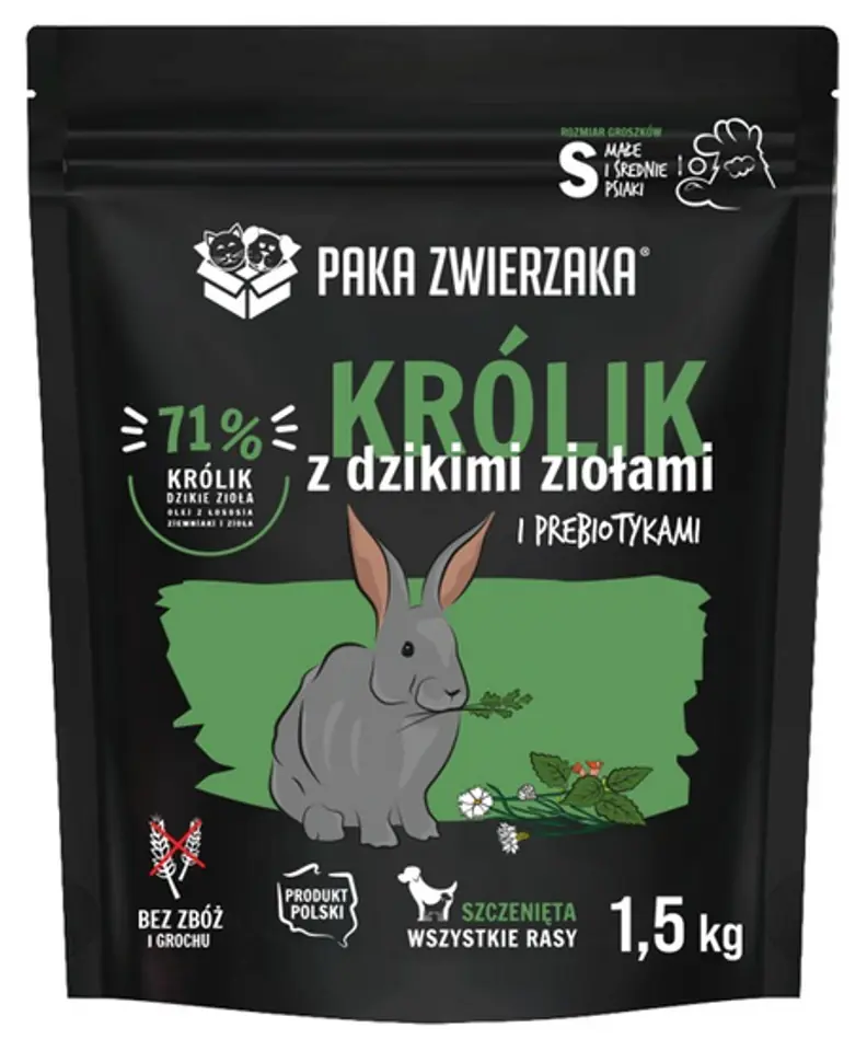 ⁨Paka Zwierzaka Seventh Heaven Królik z dzikimi ziołami Puppy S 1,5kg⁩ w sklepie Wasserman.eu