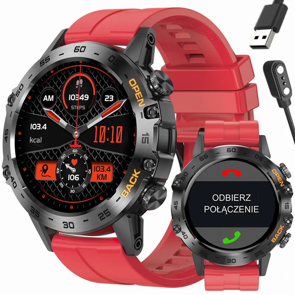 ⁨SMARTWATCH MĘSKI GRAVITY GT9-11 - WYKONYWANIE POŁĄCZEŃ, CIŚNIENIOMIERZ (sg021k)⁩ w sklepie Wasserman.eu