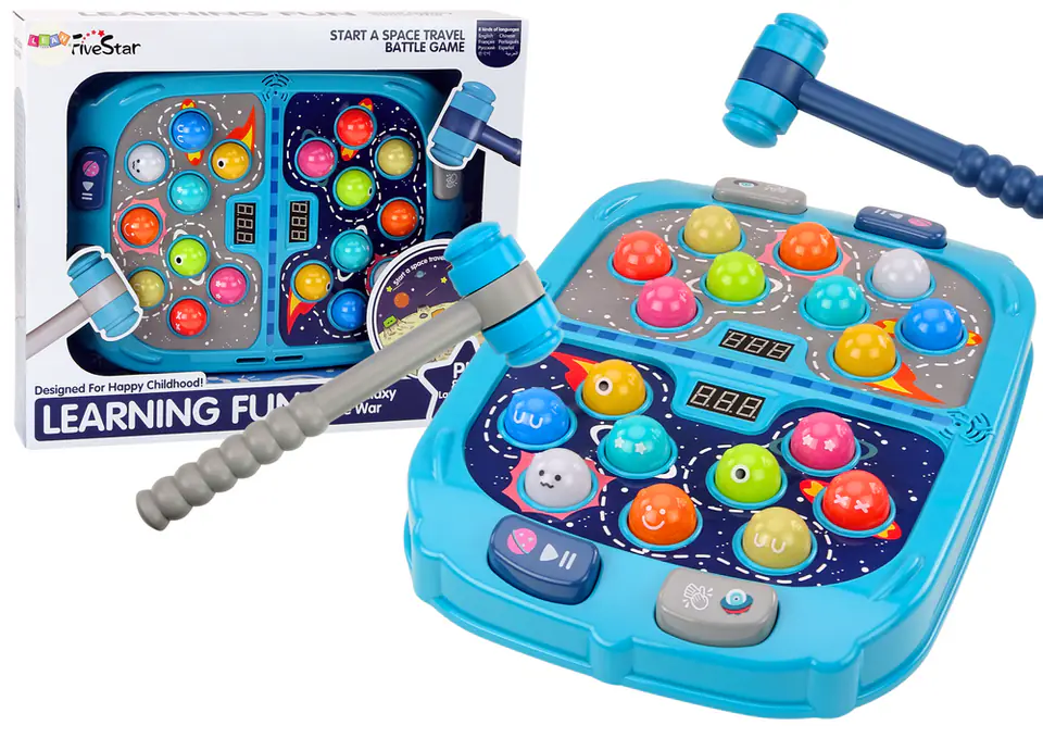 ⁨Gra Zręcznościowa Wack A Mole Kosmos 9 Poziomów Prędkości Światła Dźwięki⁩ w sklepie Wasserman.eu