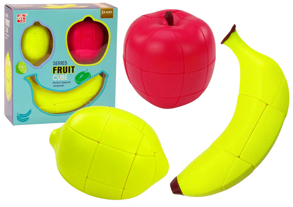 ⁨Układanka Owoce Puzzle Kostki Edukacyjne Jabłko Banan Cytryna Magiczne⁩ w sklepie Wasserman.eu