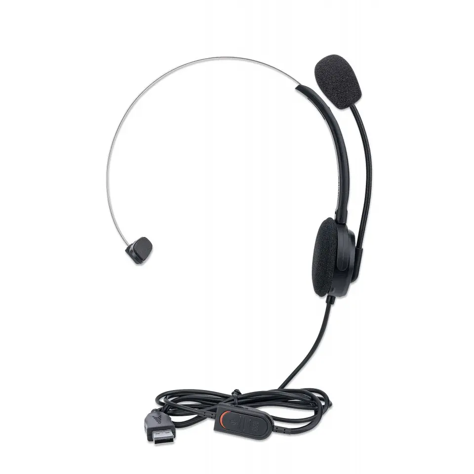 ⁨Headphones with microphone MANHATTAN Black 179867⁩ at Wasserman.eu