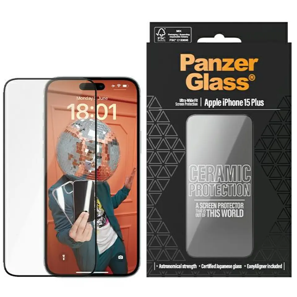 ⁨PanzerGlass Ceramic Protection iPhone 15Plus 6.7" Ultra-Wide-Fit Screen Protection Easy Aligner Included 2839⁩ w sklepie Wasserman.eu