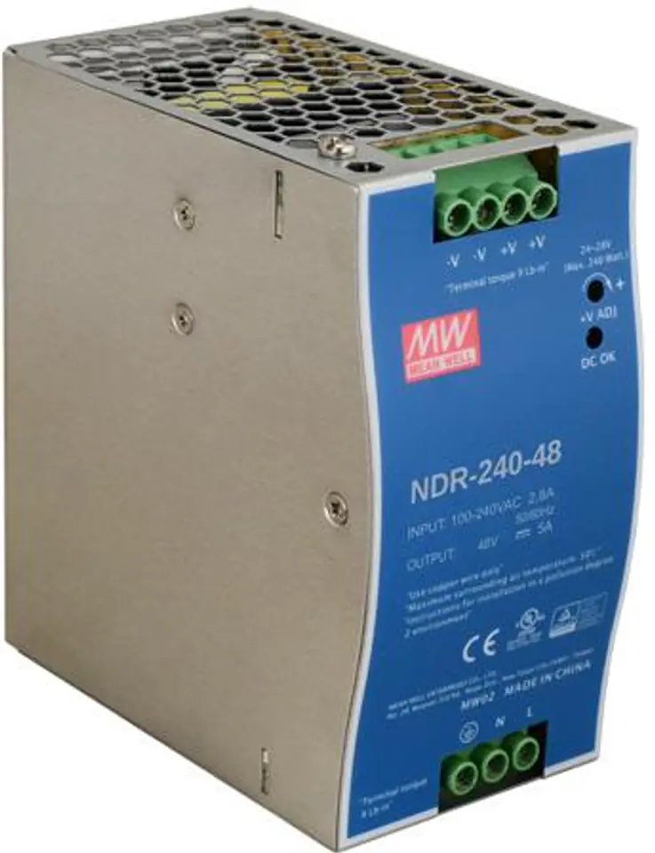 ⁨MEAN WELL DIN RAIL SWITCHING POWER SUPPLY NDR-240-48 48V/240W/5A⁩ at Wasserman.eu