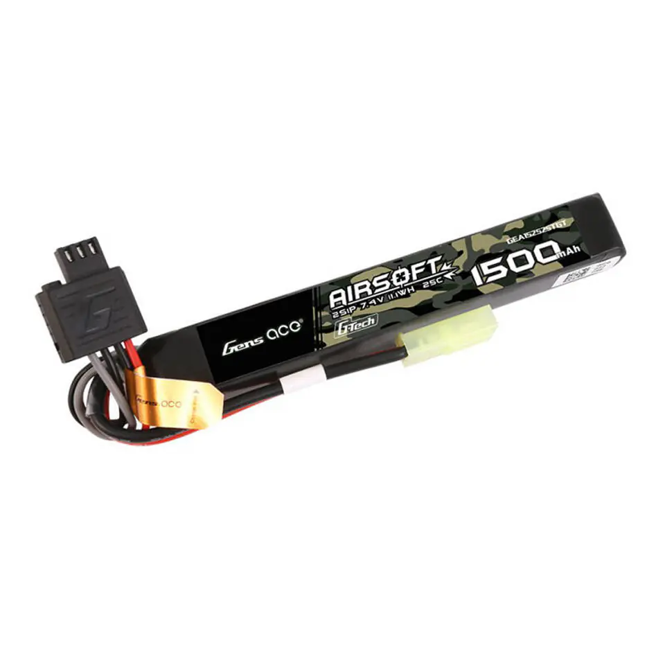 ⁨Gens ace G-Tech 25C   1500mAh 2S1P 7.4V Airsoft Gun Lipo Battery with mini Tamiya Plug⁩ w sklepie Wasserman.eu